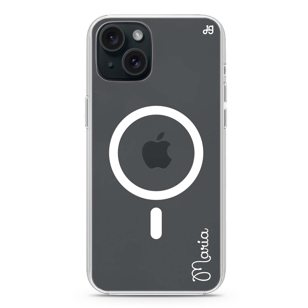 Delicacy Custom Name iPhone 15 Magsafe 兼容水晶透明保護殼