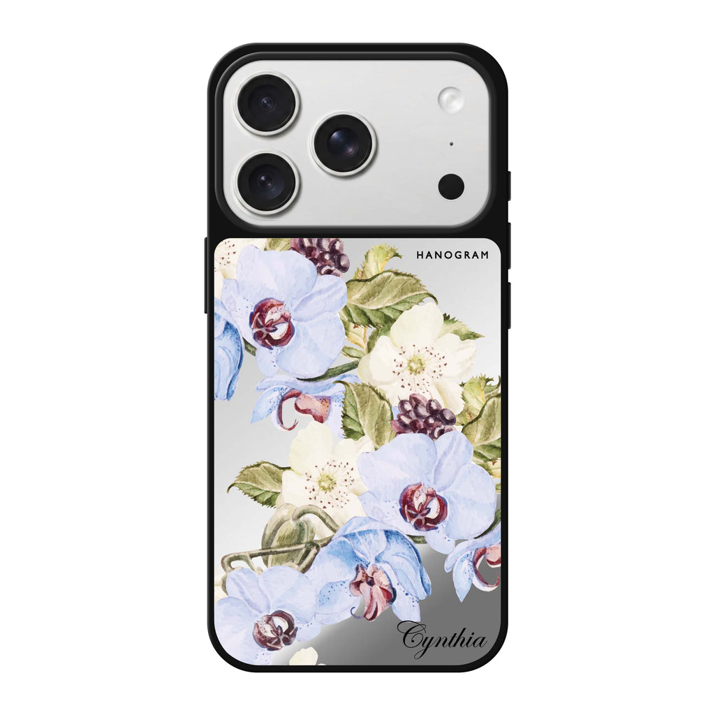 Light Blue Floral 鏡面手機殼