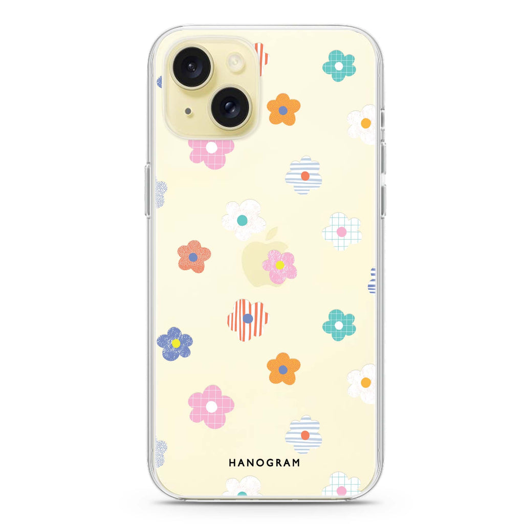Floral Pattern iPhone 15 plus 水晶透明保護殼