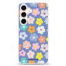 Floral Pattern Samsung Galaxy S26/S25/S24 水晶透明保護殼正面展示