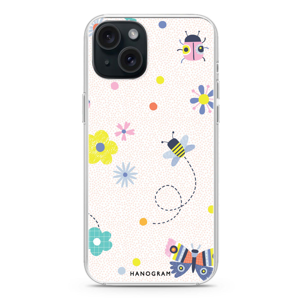 Cute Floral iPhone 15 plus 水晶透明保護殼