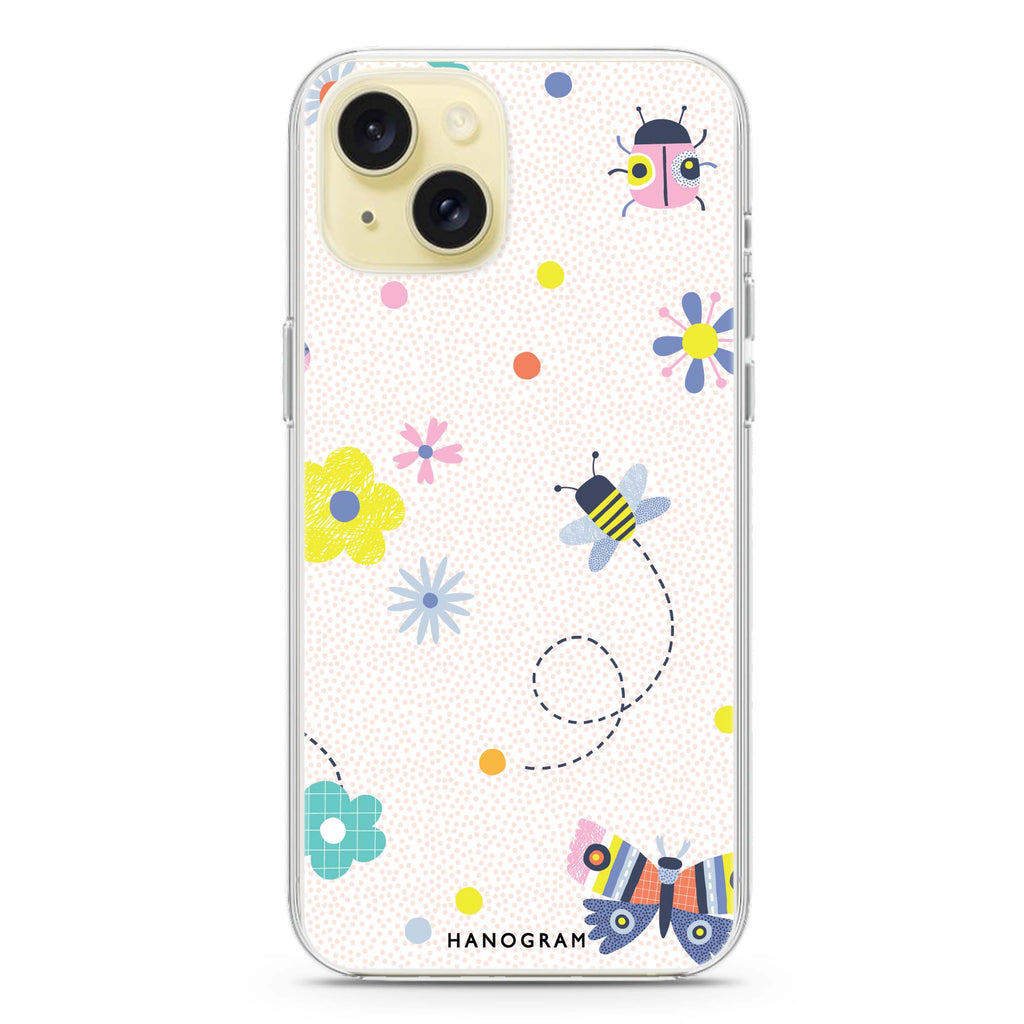 Cute Floral iPhone 15 水晶透明保護殼