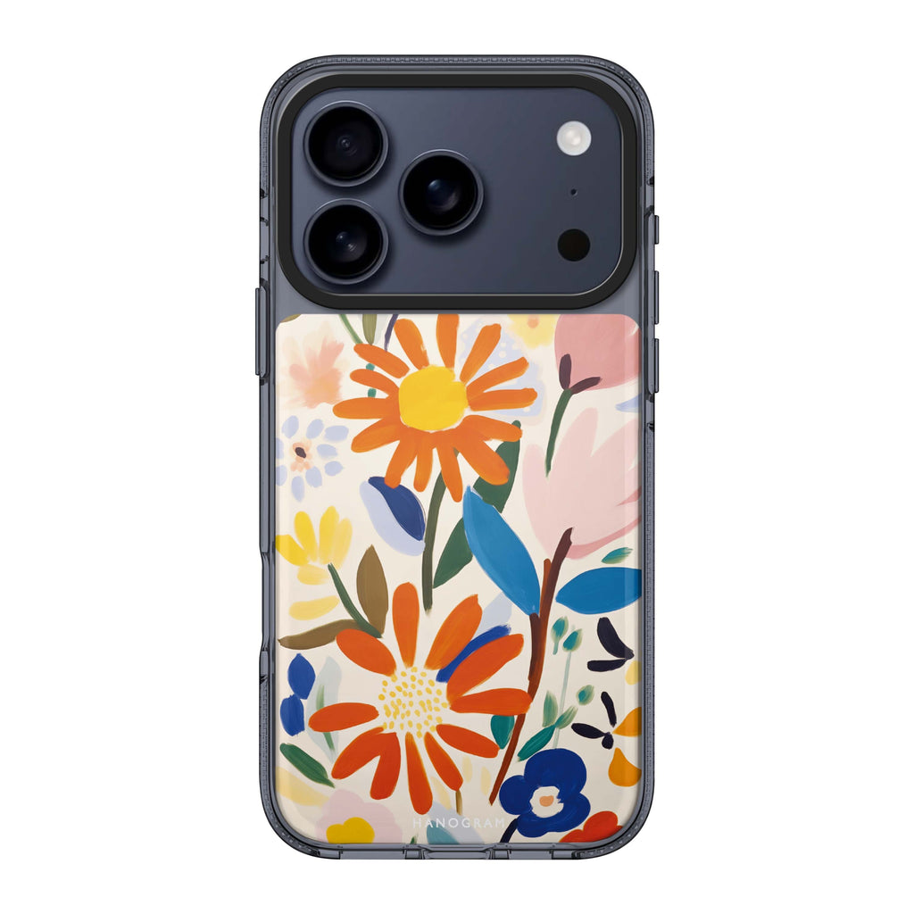 Bloom Brushwork iPhone 17 Pro Max MagSafe 水晶透明保護殼 花卉圖案設計 圖1