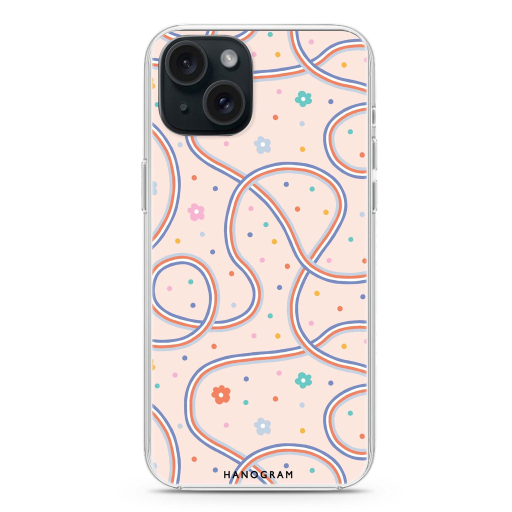 Floral & Line iPhone 15 plus 水晶透明保護殼