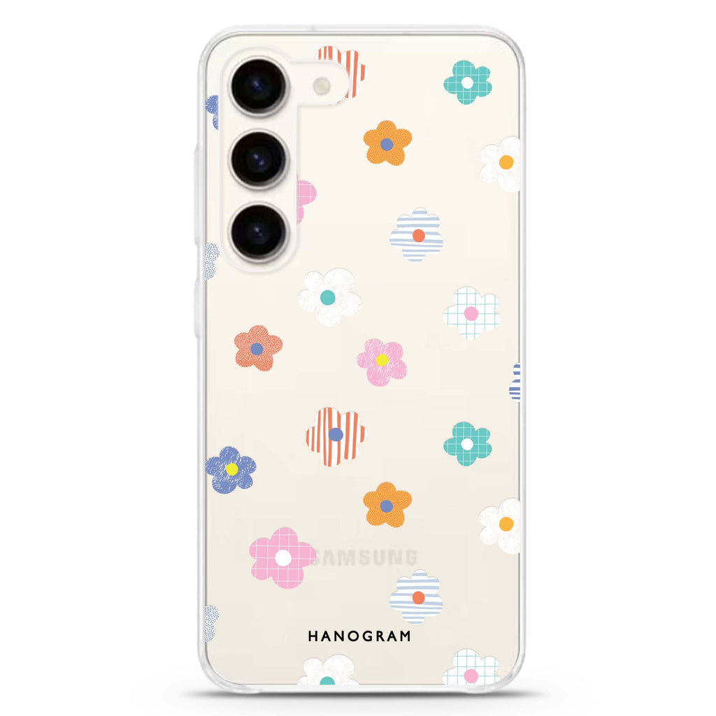 Floral Pattern Samsung Galaxy 水晶透明保護殼