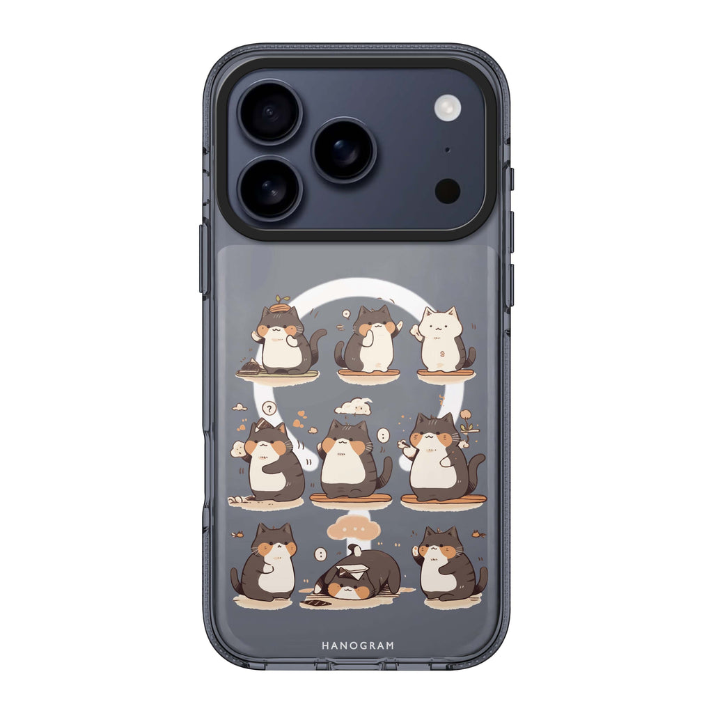 Zen Meowster iPhone 17 Pro Max MagSafe 水晶透明保護殼 插畫圖案設計 圖1