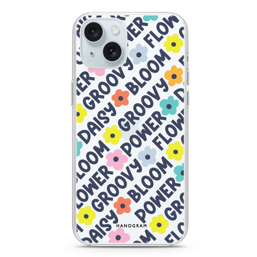 Groovy Flower iPhone 15 水晶透明保護殼