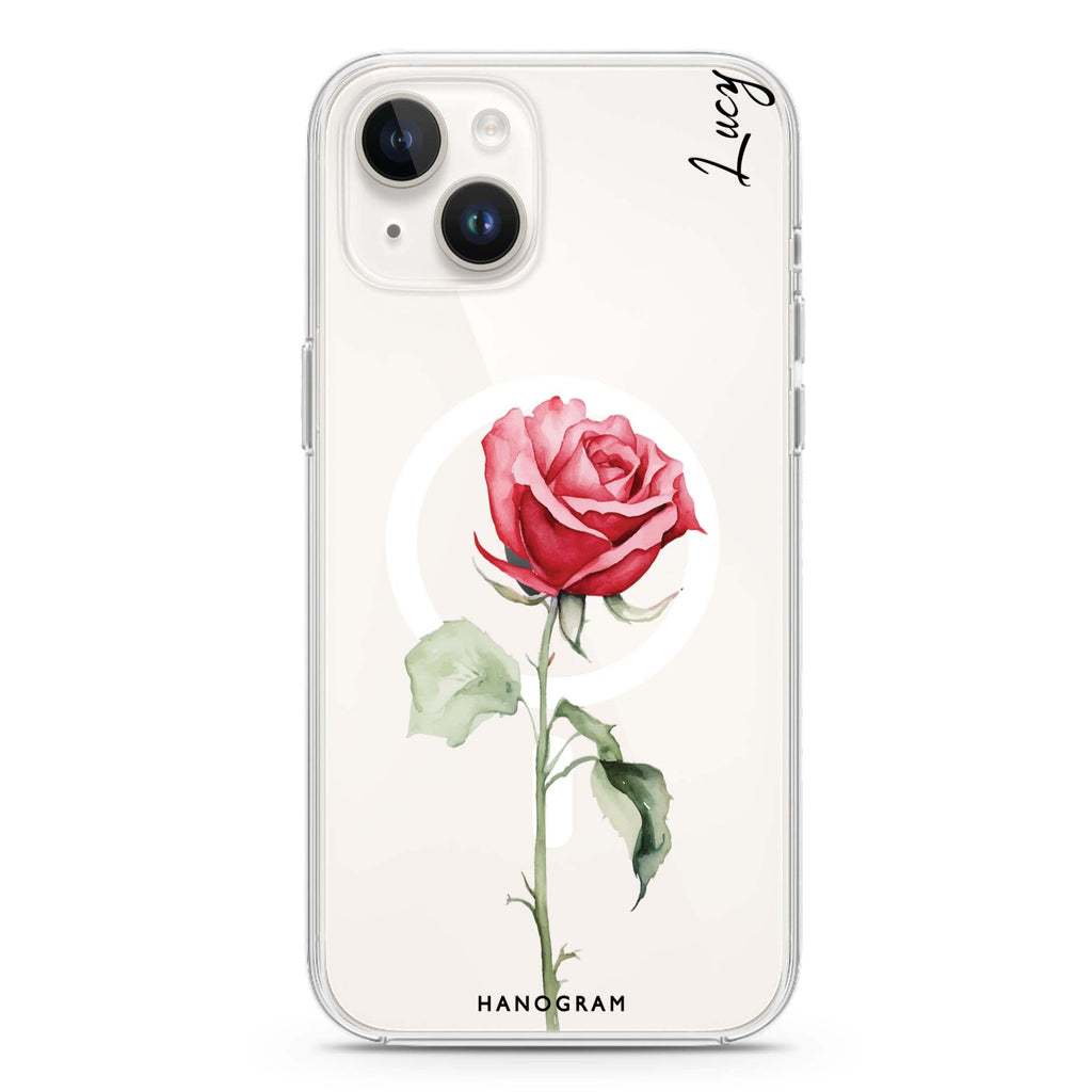 Rose Radiance iPhone 14 Magsafe 兼容水晶透明保護殼