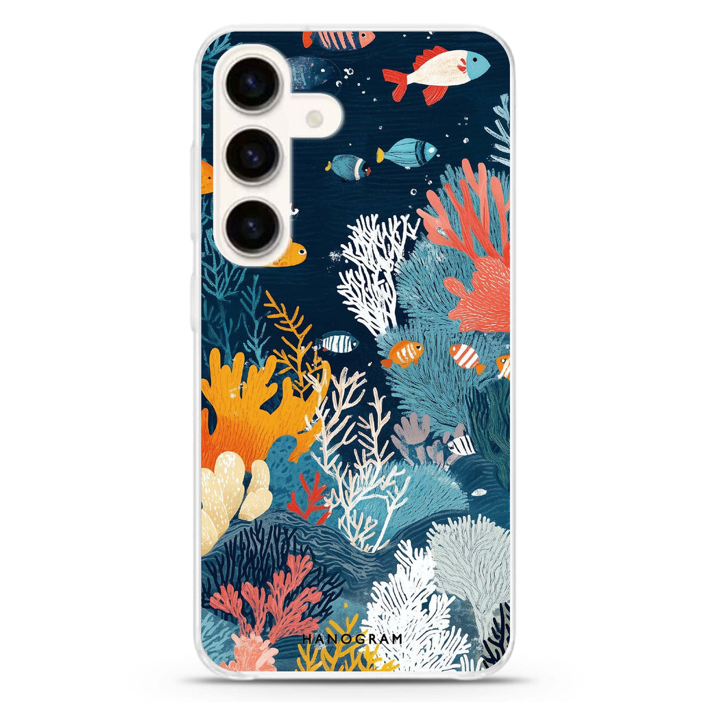 Coral Carvings Samsung Galaxy S26/S25/S24 水晶透明保護殼正面展示