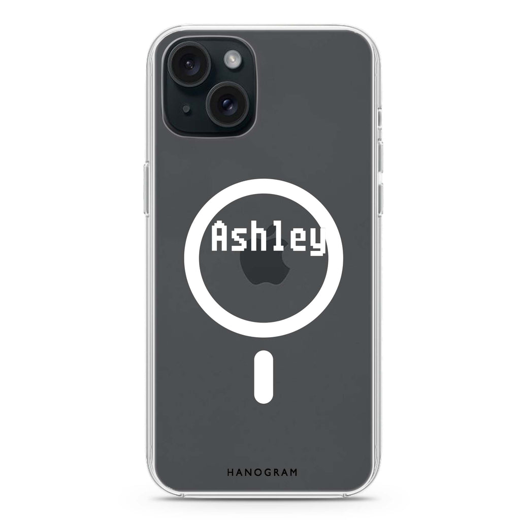 Pixel Custom Name iPhone 15 Magsafe 兼容水晶透明保護殼