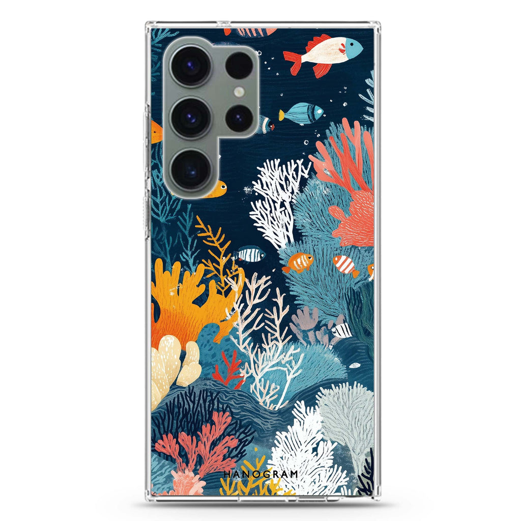 Coral Carvings Samsung Galaxy Ultra 透明保護殼，適用 S26/S25/S24/S23 Ultra，圖1