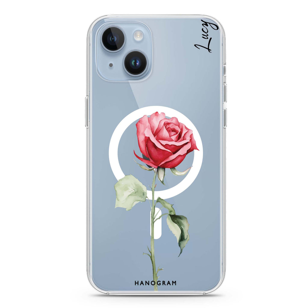 Rose Radiance iPhone 14 Plus Magsafe 兼容水晶透明保護殼