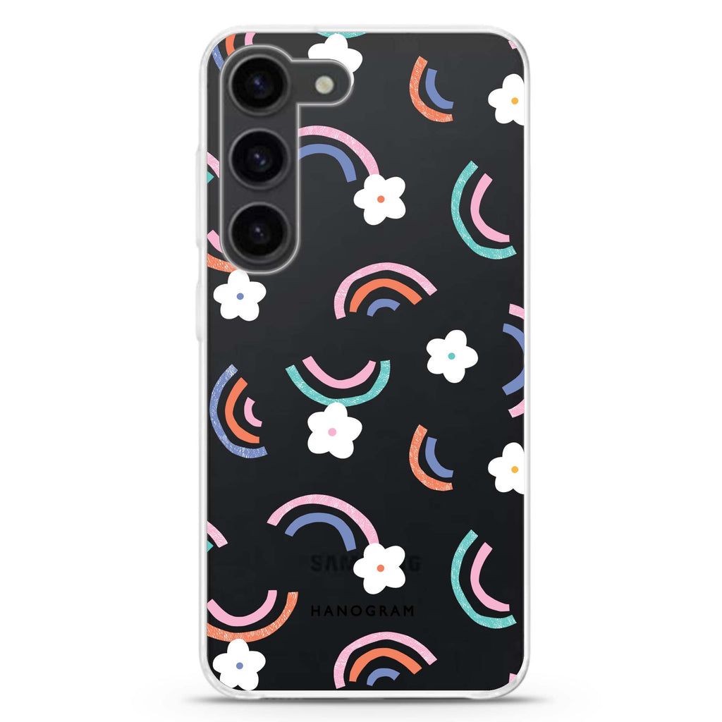 Rainbow Floral Samsung Galaxy 水晶透明保護殼