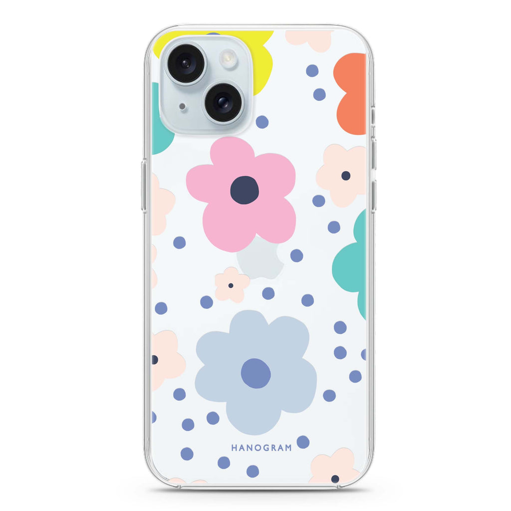 Cute Flower iPhone 15 plus 水晶透明保護殼