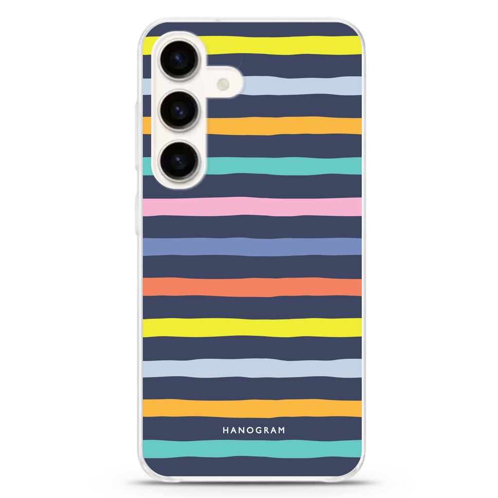 Rainbow Line Samsung Galaxy S26/S25/S24 水晶透明保護殼正面展示