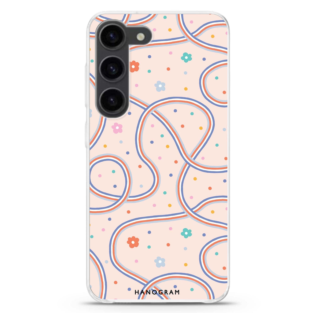 Floral & Line Samsung Galaxy 水晶透明保護殼