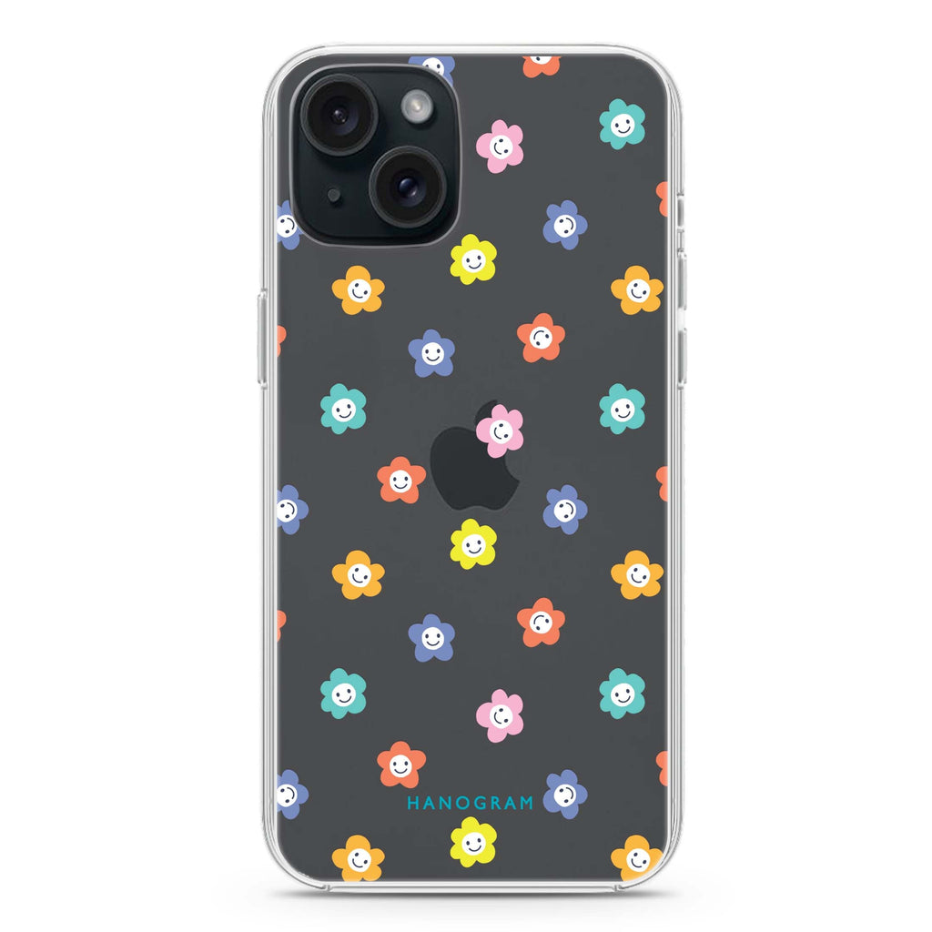 Little Smile Flowers iPhone 15 plus 水晶透明保護殼