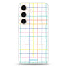 Colourful Checked Pattern Samsung Galaxy S26/S25/S24 水晶透明保護殼正面展示