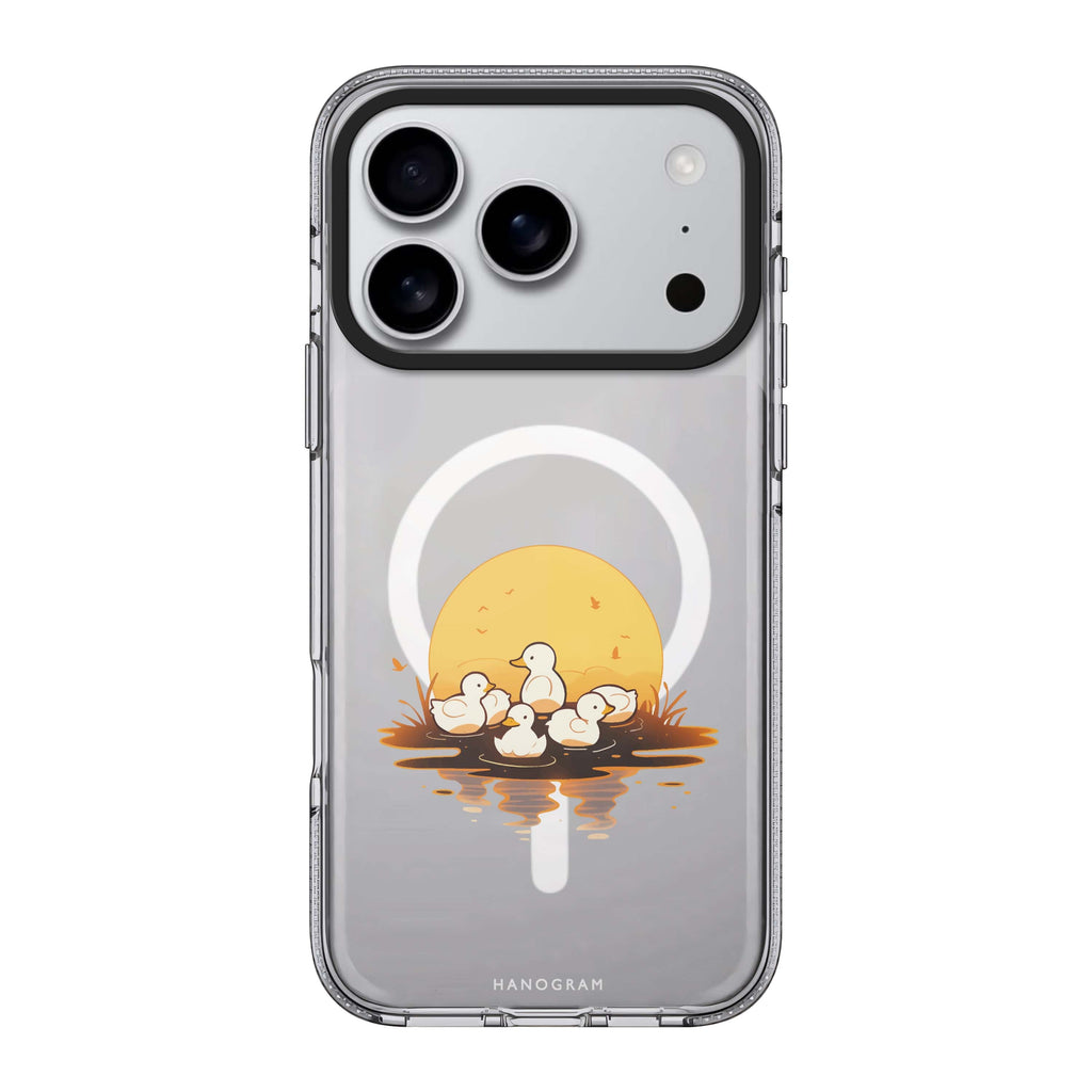 Dawn Duck Drift iPhone 17 Pro Max MagSafe 水晶透明保護殼 鳥圖案設計 圖1