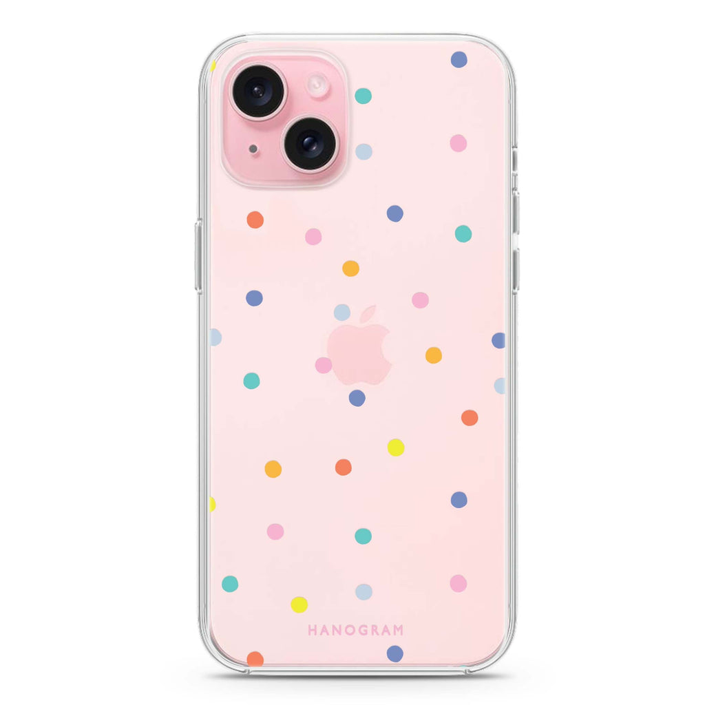 Colourful Dot Pattern iPhone 15 plus 水晶透明保護殼