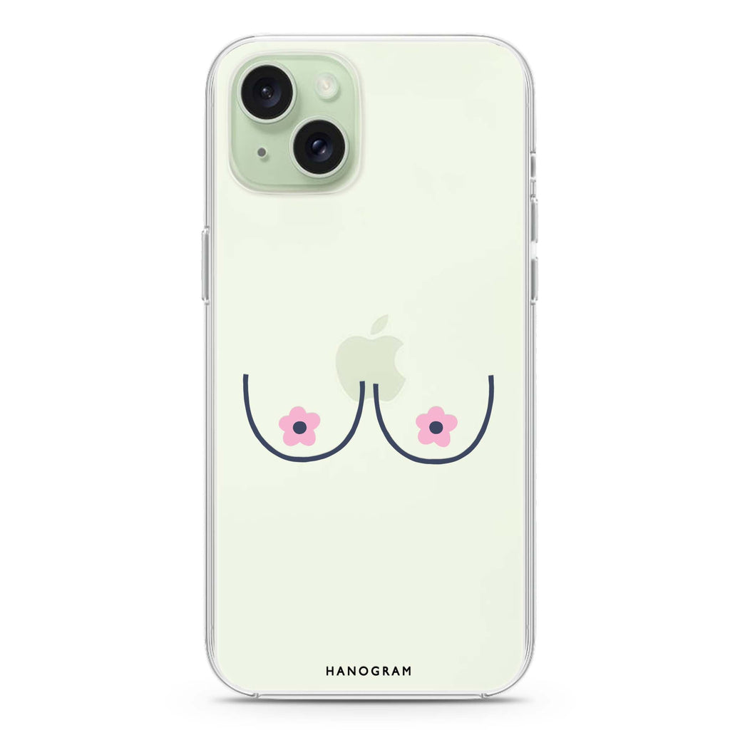Floral Breast iPhone 15 plus 水晶透明保護殼