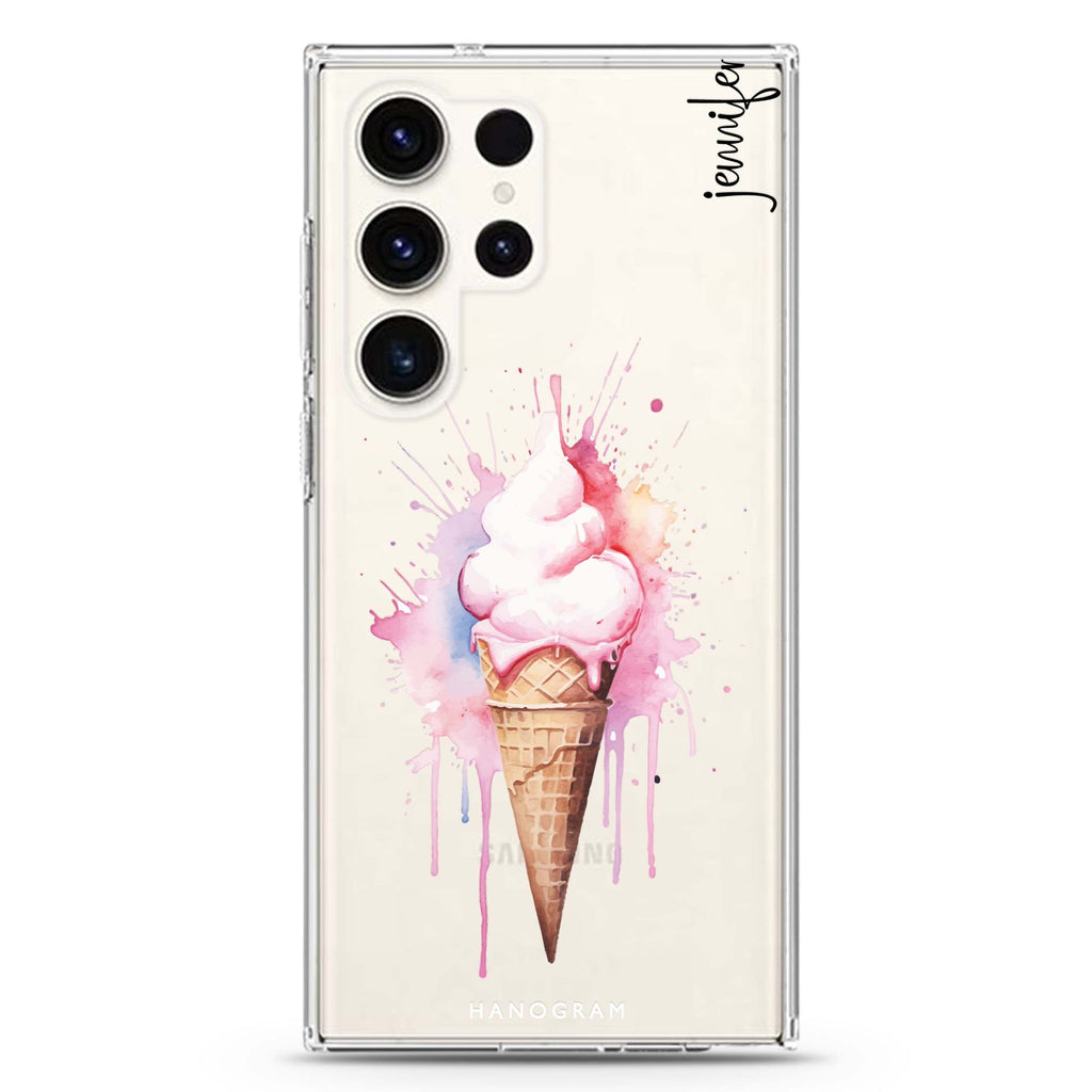 Sweet Swirls Samsung Galaxy Ultra 可加名字透明保護殼，適用 S26/S25/S24/S23 Ultra，圖1