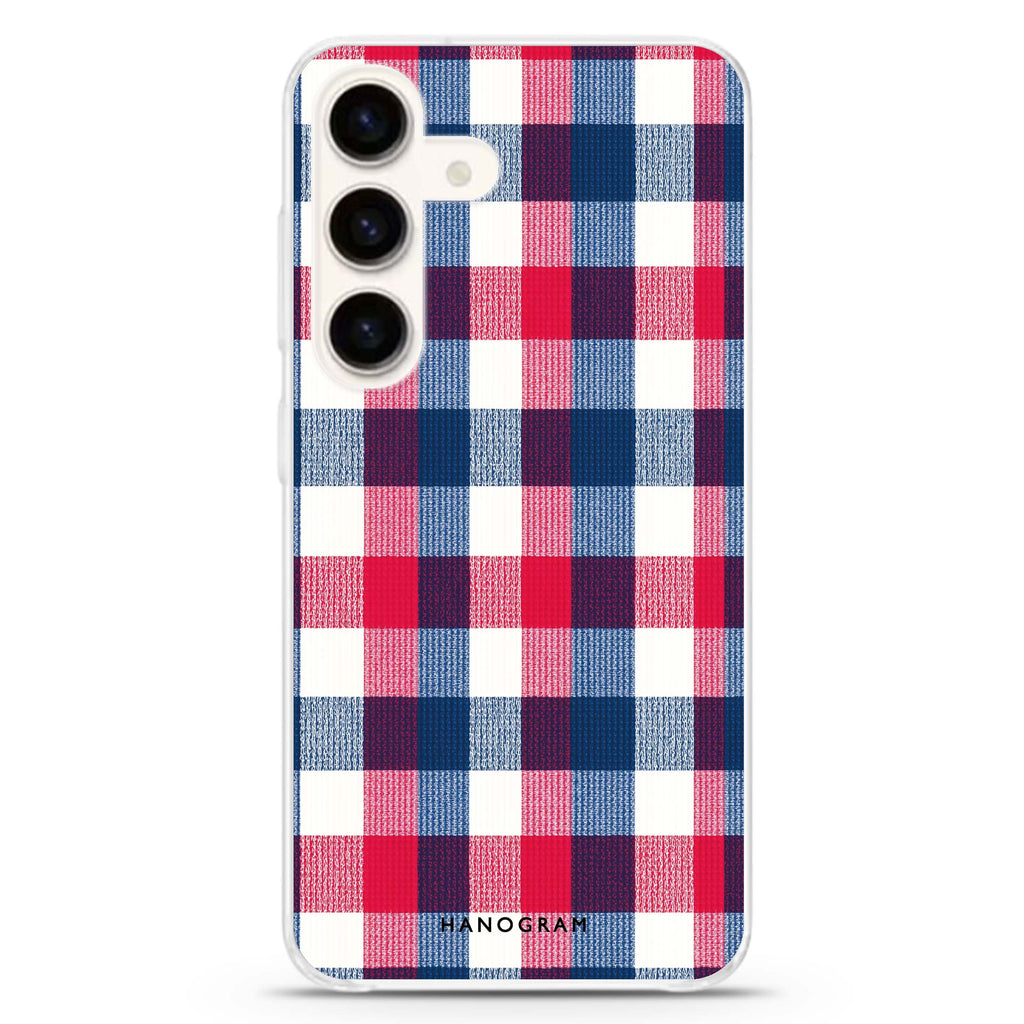 Patriot Plaid Samsung Galaxy S26/S25/S24 水晶透明保護殼正面展示