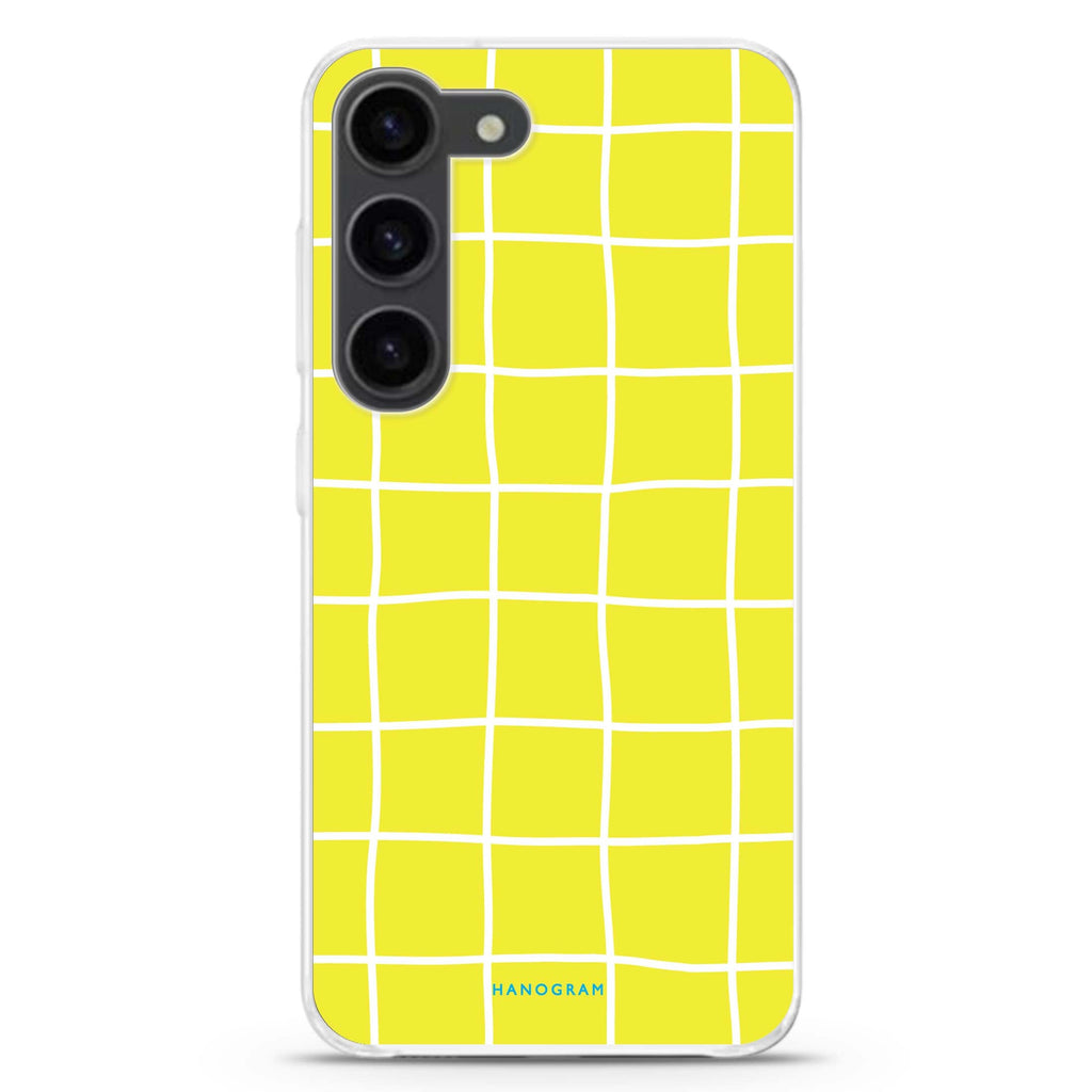 Yellow Checked Pattern Samsung Galaxy 水晶透明保護殼