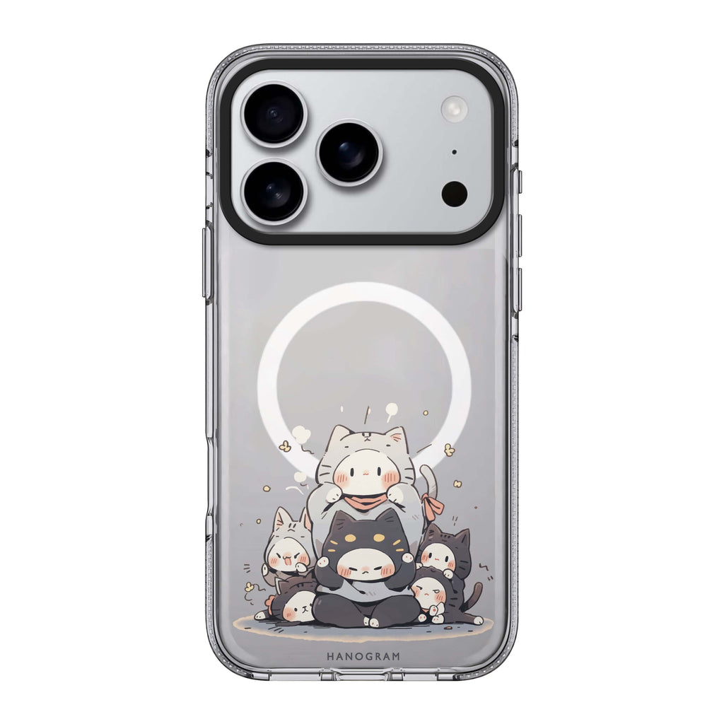 Feline Asana Lesson iPhone 17 Pro Max MagSafe 水晶透明保護殼 貓圖案設計 圖1