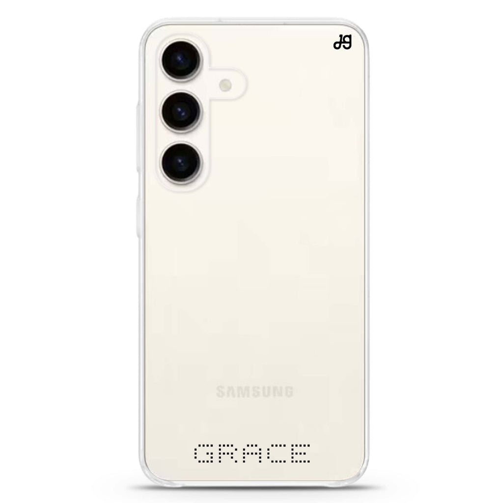Digital Name II Samsung Galaxy S26/S25/S24 可加名字水晶透明保護殼正面展示
