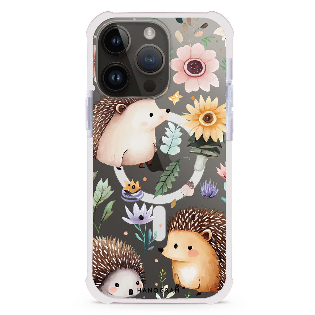 Hedgehog & Floral iPhone Magsafe 兼容超強防摔保護殼