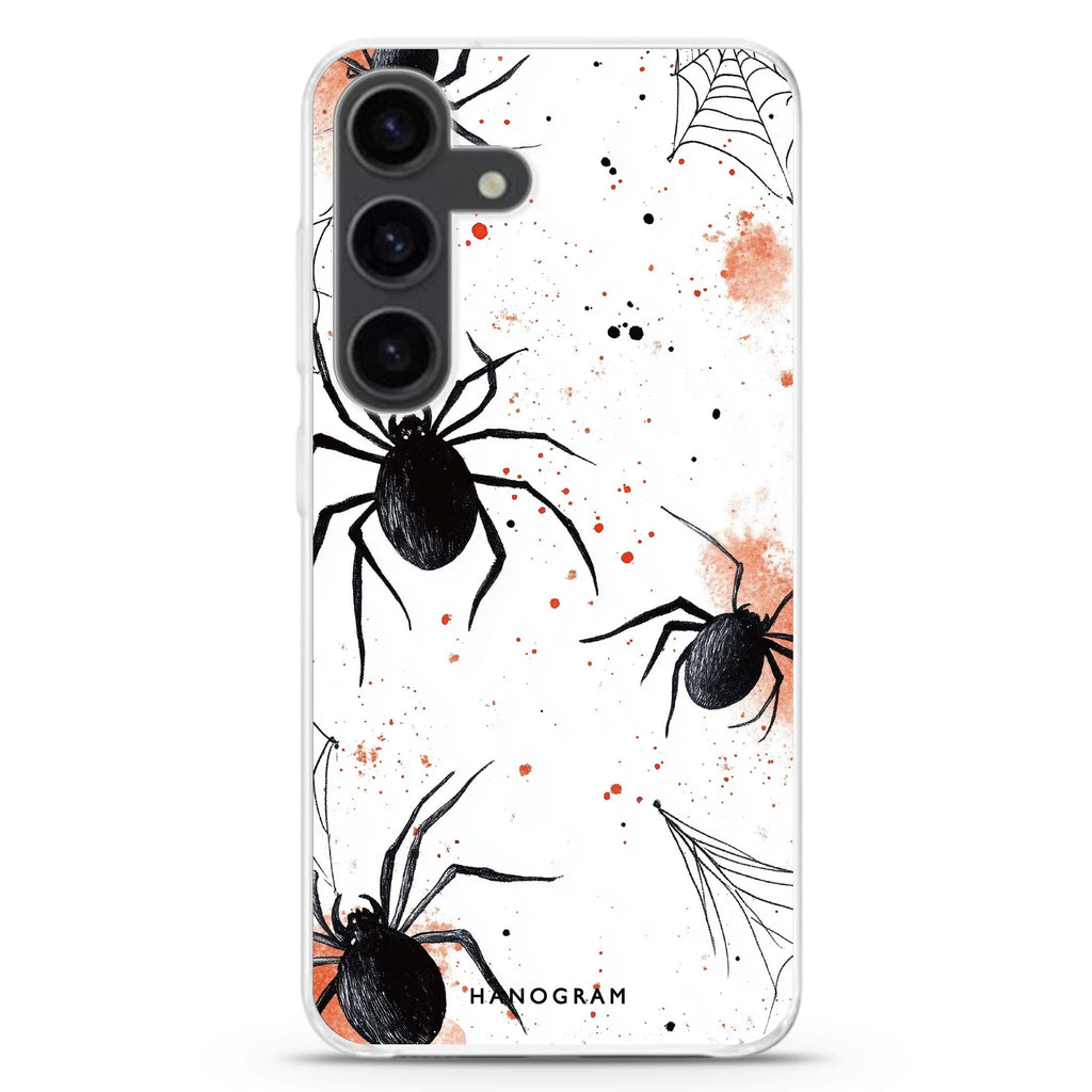 Web of Whimsy Samsung Galaxy S26/S25/S24 水晶透明保護殼正面展示
