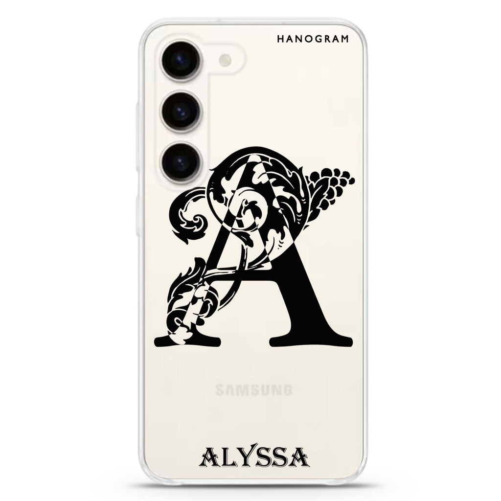Ornamental Alphabet Samsung Galaxy 水晶透明保護殼