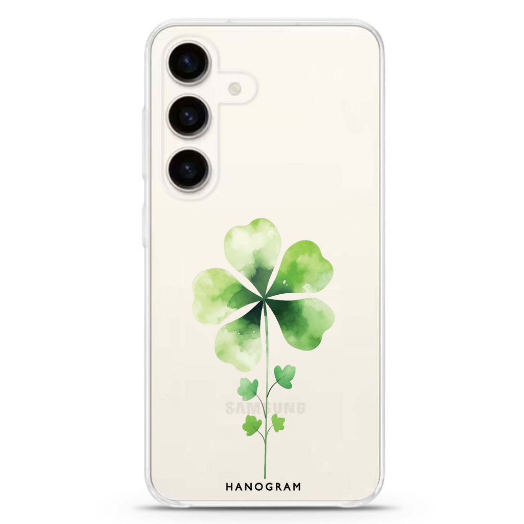 Green Bliss Samsung Galaxy S26/S25/S24 水晶透明保護殼正面展示