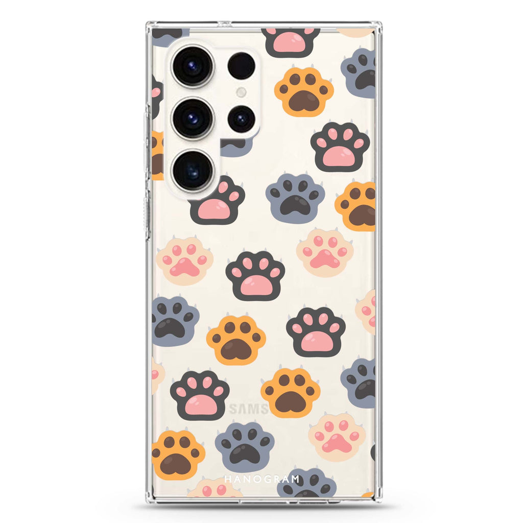 Paws & Pads Samsung Galaxy Ultra 透明保護殼，適用 S26/S25/S24/S23 Ultra，圖1