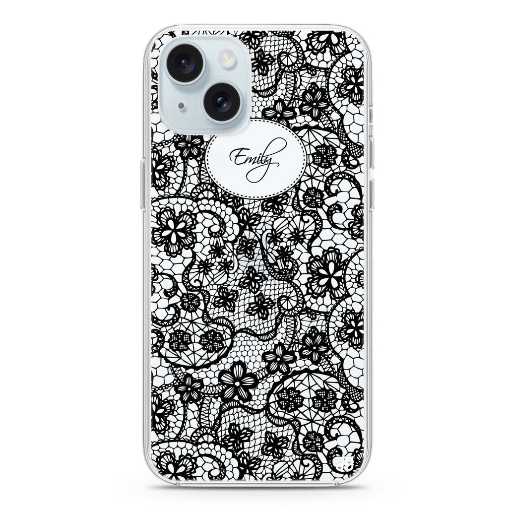 My Floral Lace iPhone 15 plus 水晶透明保護殼
