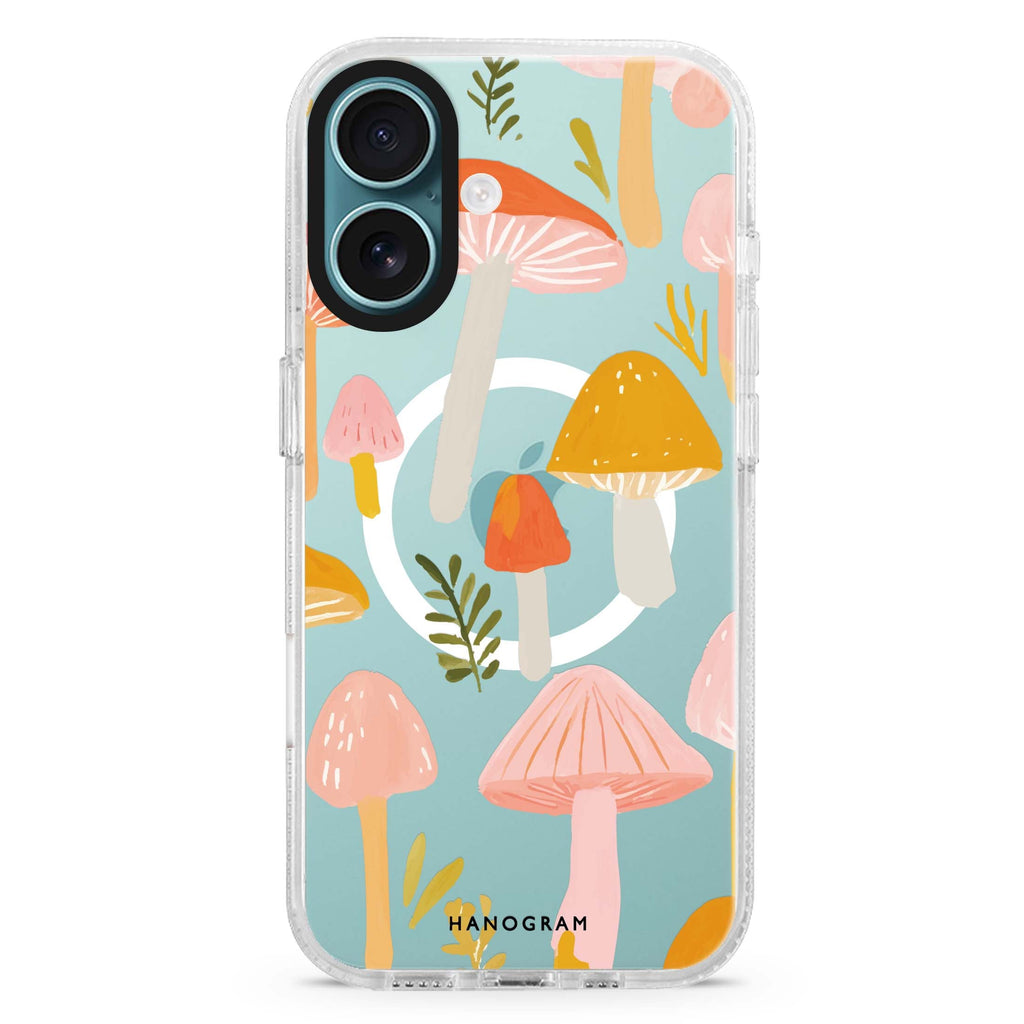 Blushing Mushrooms Magsafe 兼容水晶透明保護殼