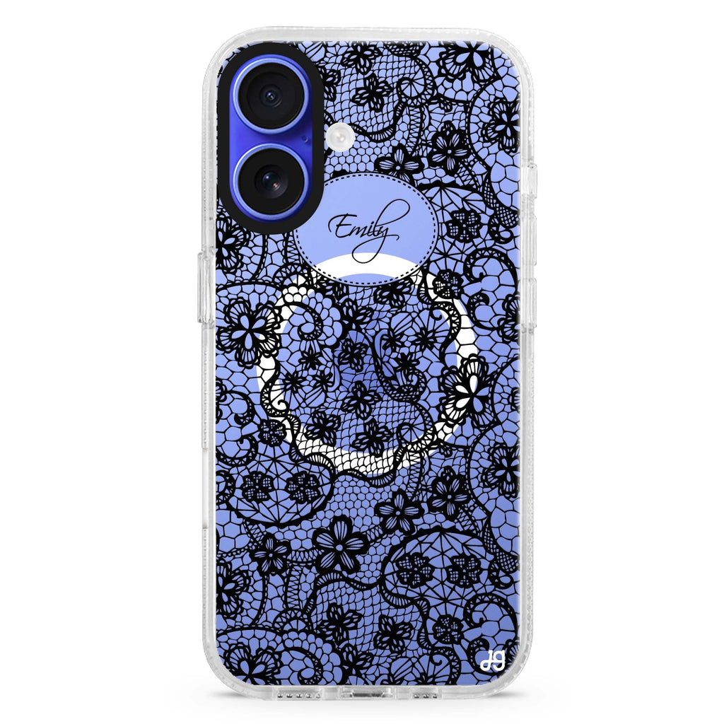 My Floral Lace Magsafe 兼容水晶透明保護殼