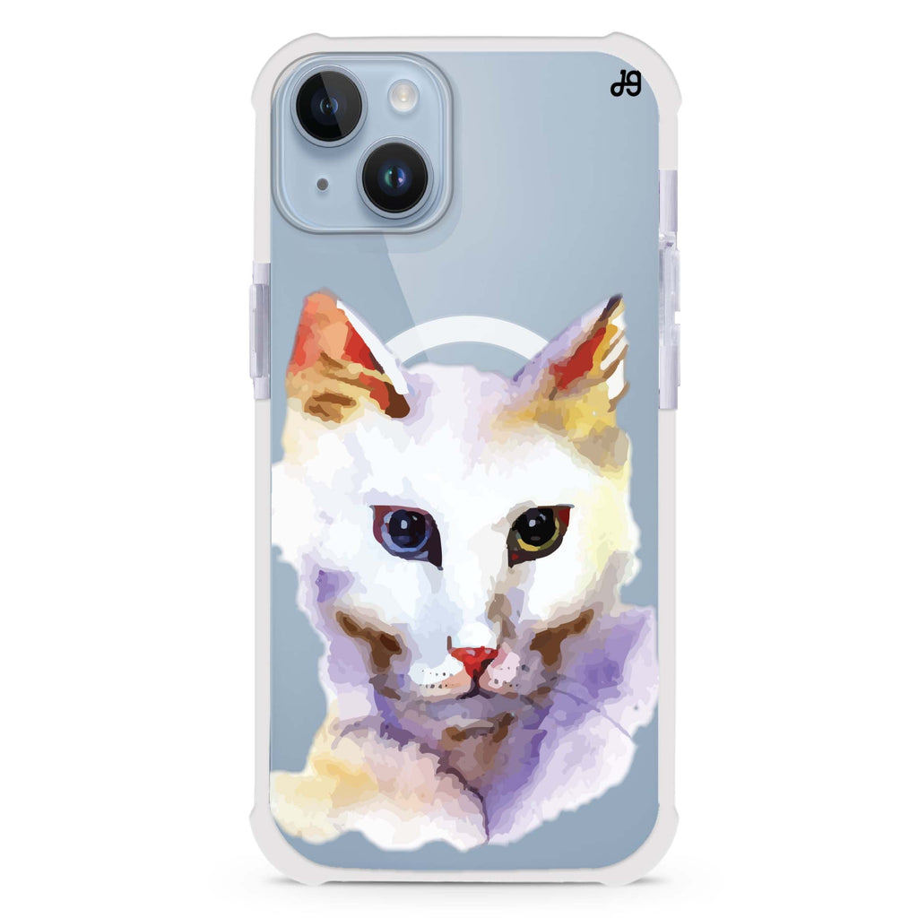 Watercolour Cat iPhone 15 Plus Magsafe 兼容超強防摔保護殼