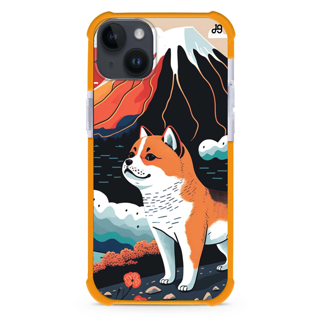 Shiba Inu with Fuji Mountain iPhone 15 Plus Magsafe 兼容超強防摔保護殼