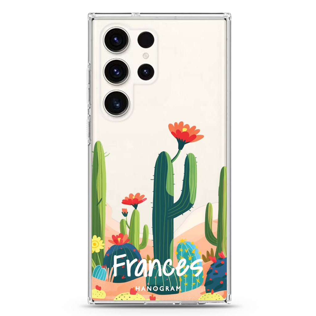 Desert Bloom Samsung Galaxy Ultra 可加名字透明保護殼，適用 S26/S25/S24/S23 Ultra，圖1