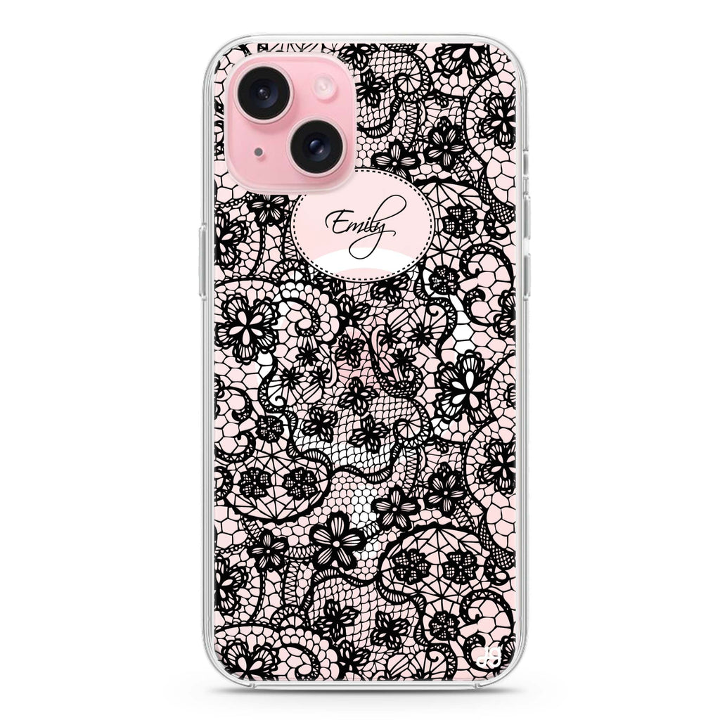 My Floral Lace iPhone 15 Magsafe 兼容水晶透明保護殼