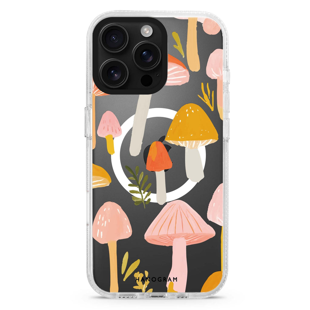 Blushing Mushrooms Magsafe 兼容水晶透明保護殼