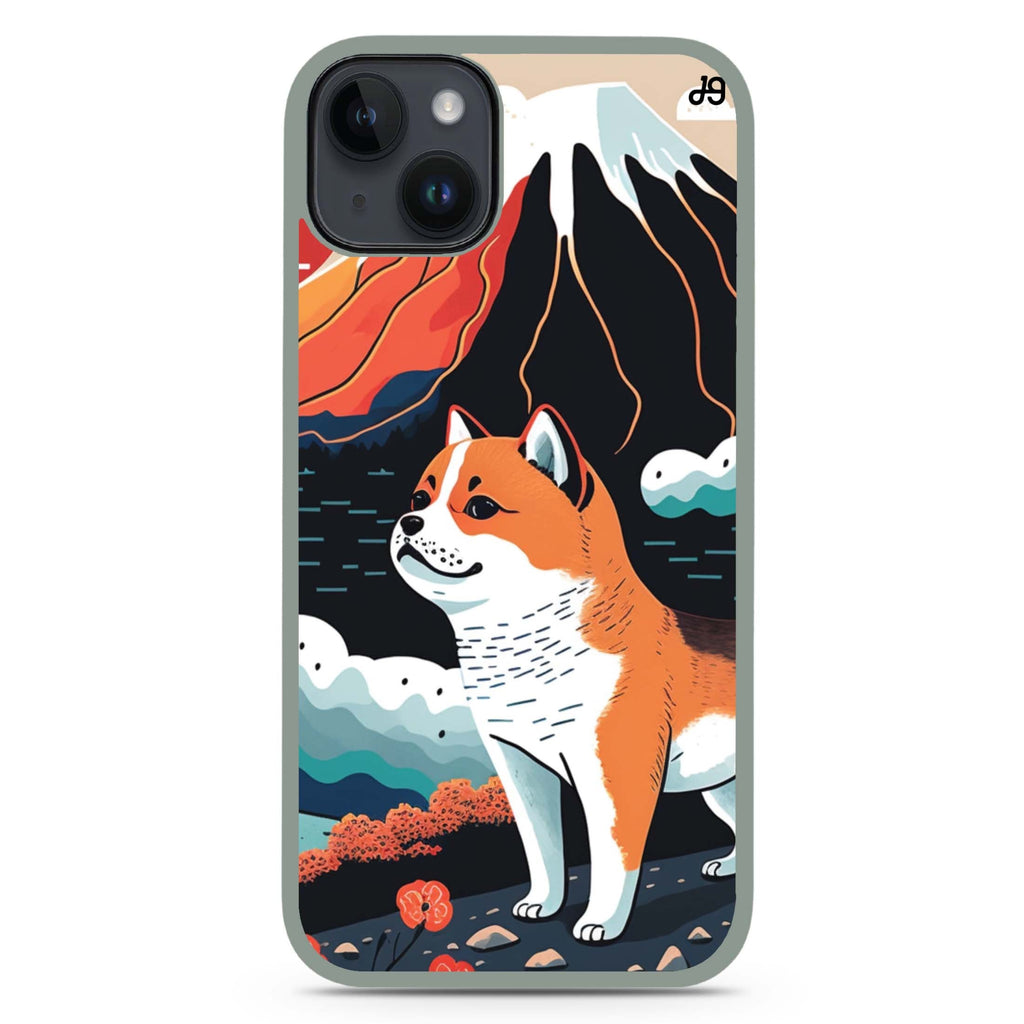 Shiba Inu with Fuji Mountain iPhone 15 Plus 防衝擊保護殼