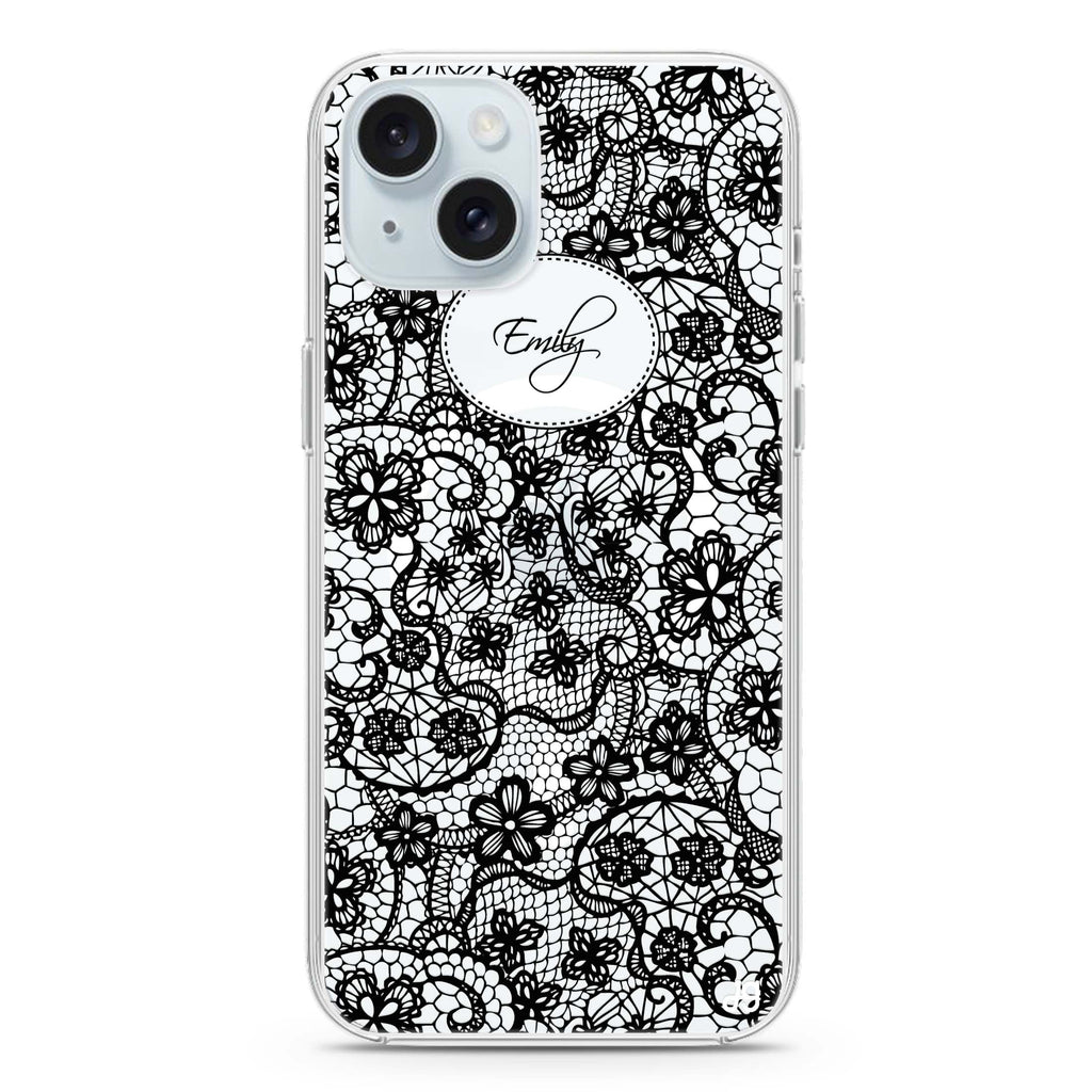 My Floral Lace iPhone 15 Plus Magsafe 兼容水晶透明保護殼