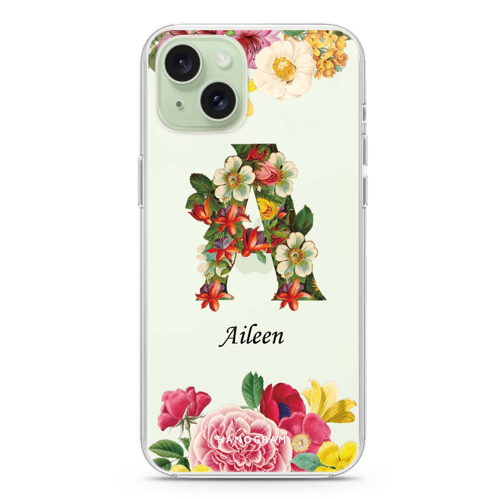 Bouqet Flower Monogram iPhone 15 水晶透明保護殼