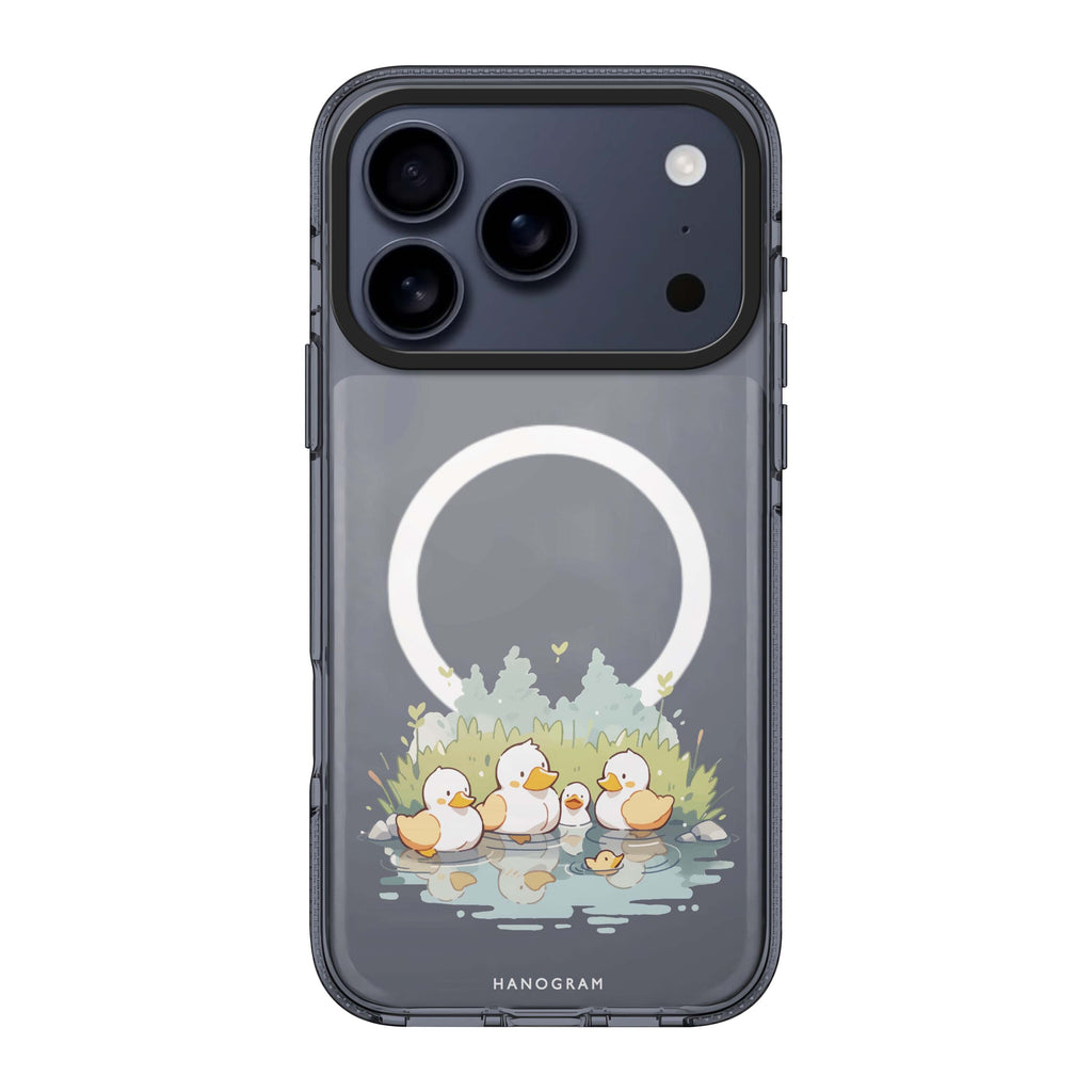 River Duck Delight iPhone 17 Pro Max MagSafe 水晶透明保護殼 鳥圖案設計 圖1
