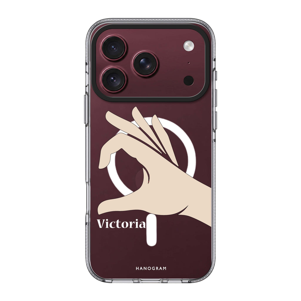 Right Hand heart 水晶透明保護殼