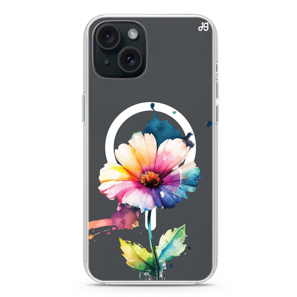 A Beautiful Flower iPhone 15 Plus Magsafe 兼容水晶透明保護殼