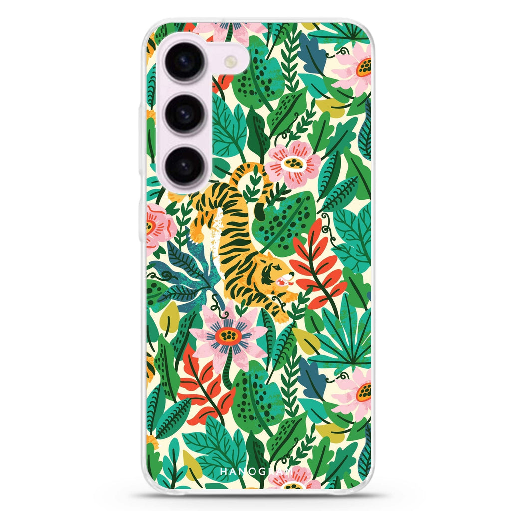 Tiger & Floral Samsung Galaxy 水晶透明保護殼